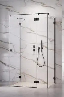 Radaway Essenza Pro KDJ+S Душевая дверь, левая, прозрачная 6 мм, Easy Clean 90х200h см, цвет: black 10097390-54-01L