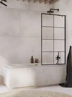 Radaway Idea PNJ II Шторка на ванну, Factory 6 мм, Easy Clean 90х150h см, цвет: black 10001090-54-55