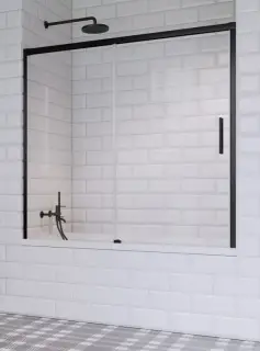 Radaway Idea PN DWJ Шторка на ванну раздвижная прозрачная 6 мм, Easy Clean 140х150h см, цвет: black 10003140-54-01L