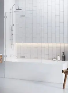 Radaway Euphoria PND II Шторка на ванну распашная 8 мм, Easy Clean 140х150h см, цвет: хром глянец 10008140-01-01R