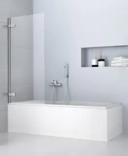 Radaway Arta PNJ Шторка на ванну распашная прозрачная 8 мм, Easy Clean 70х150h см, цвет: хром глянец 210101-01L