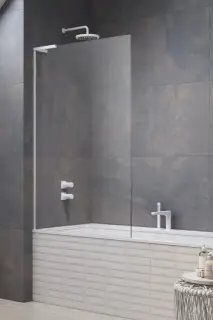 Radaway Modo SL PNJ II Шторка на ванну, прозрачная 8 мм, Easy Clean 70х150h см, цвет: white 10316070-04-01L