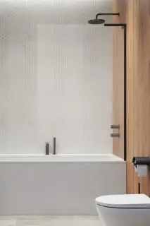 Radaway Modo SL PNJ II Шторка на ванну, прозрачная 8 мм, Easy Clean 60х150h см, цвет: black 10316060-54-01R