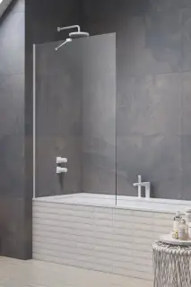 Radaway Modo New PNJ II Шторка на ванну, прозрачная 8 мм, Easy Clean 80х150h см, цвет: white 10006080-04-01