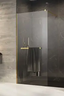 Radaway Modo New II Душевое ограждение walk-in с полотенцедержателем 85х200h см, цвет: gold 389085-09-01W
