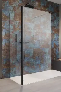 Radaway Modo New IV Душевое ограждение walk-in прозрачное 8 мм, Easy Clean 110х200h см, цвет: black 389614-54-01