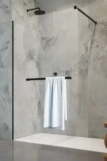 Radaway Modo New II with hanger Ограждение walk-in с полотенцедержателем 80х200h см, цвет: black 389084-54-01W