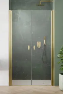 Radaway Nes DWD I Душевая дверь в нишу прозрачная 6 мм, Easy Clean 90х200h см, цвет: brushed gold 10027090-99-01
