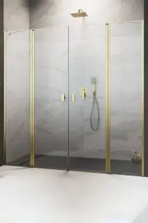 Radaway Nes DWD II Душевая дверь в нишу прозрачная 6 мм, Easy Clean 103х200h см, цвет: brushed gold 10037103-99-01