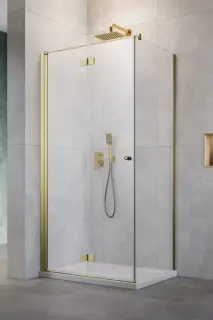 Radaway Nes KDJ-B Душевая дверь, левая, прозрачная 6 мм, Easy Clean 90х200h см, цвет: brushed gold 10025090-99-01L