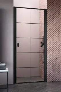 Radaway Nes 8 DWJ I Душевая дверь в нишу, правая, Factory 8 мм, Easy Clean 80х200h см, цвет: black 10076080-54-55R