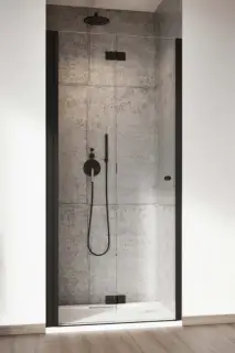 Radaway Nes 8 DWB Душевая дверь в нишу, левая, прозрачная 8 мм, Easy Clean 70х200h см, цвет: black 10079070-54-01L