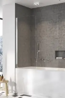 Radaway Nes 8 PNJ I Шторка на ванну распашная 8 мм, Easy Clean 90х150h см, цвет: хром глянец 10061090-01-01L