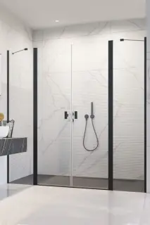 Radaway Nes DWD II Душевая дверь в нишу прозрачная 6 мм, Easy Clean 103х200h см, цвет: black 10037103-54-01