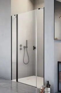 Radaway Nes DWJS Душевая дверь в нишу, левая, прозрачная 6 мм, Easy Clean 140х200h см, цвет: black 10038140-54-01L