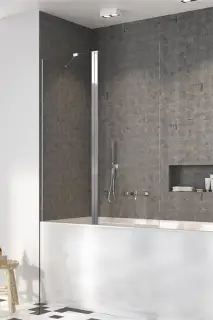 Radaway Nes PND II Шторка на ванну распашная 6 мм, Easy Clean 130х150h см, цвет: хром глянец 10009130-01-01L