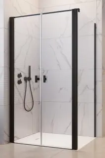 Radaway Nes DWD+S Душевая дверь, прозрачная 6 мм, Easy Clean 120х200h см, цвет: black 10034120-54-01