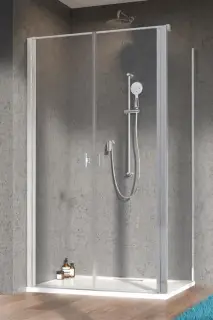 Radaway Nes DWD+S Душевая дверь, прозрачная 6 мм, Easy Clean 120х200h см, цвет: хром глянцевый 10034120-01-01