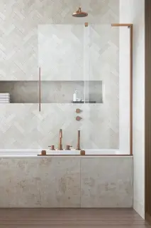 Radaway Furo SL PND II Шторка на ванну раздвижная, Easy Clean 63,8х150h см, цвет: brushed copper 10309638-93-01L