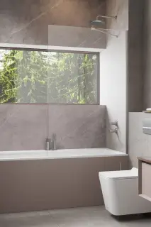 Radaway Modo New PNJ II Шторка на ванну, прозрачная, Easy Clean 90х150h см, цвет: brushed nickel 10006090-91-01