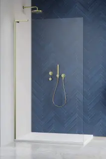 Radaway Modo SL II Душевое ограждение walk-in 8 мм, Easy Clean 55х200h см, цвет: brushed gold 10319055-99-01R