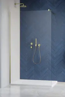 Radaway Modo New II Душевое ограждение walk-in 8 мм, Easy Clean 70х200h см, цвет: brushed gold 389074-99-01