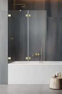 Radaway Essenza Pro PND II Шторка на ванну распашная, Easy Clean 100х150h см, цвет: brushed gold 10102100-99-01L
