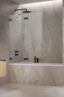 Radaway Essenza Pro PND II Шторка на ванну распашная Easy Clean 100х150h см, цвет: brushed gunmetal 10102100-92-01R