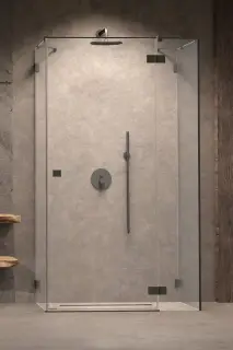 Radaway Essenza Pro KDJ+S Душевая дверь, левая 6 мм, Easy Clean 110х200h см, цвет: brushed gunmetal 10097311-92-01L