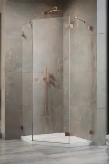 Radaway Essenza Pro PTJ Душевая дверь, правая 6 мм, Easy Clean 57х200h см, цвет: brushed copper 10100000-93-01R