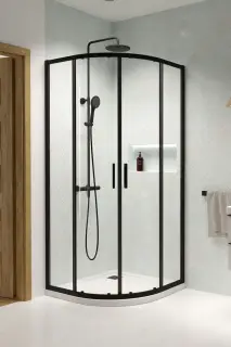 Radaway Premium Pro PDD Боковая стенка, прозрачная 6 мм, Easy Clean 80;100х200h см, цвет: black 1013600-54-01