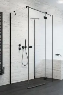 Radaway Essenza KDJ+S Душевая дверь, правая, прозрачная 6 мм, Easy Clean 80х200h см, цвет: black 1385021-54-01R