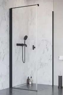 Radaway Nes 8 KDJ I Душевая дверь, левая, прозрачная 8 мм, Easy Clean 90х200h см, цвет: black 10072090-54-01L