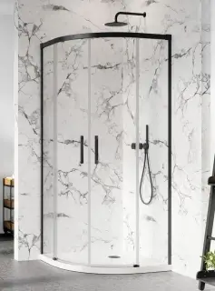 Radaway Idea PDD Боковая стенка, прозрачная 6 мм, Easy Clean 90;100х200h см, цвет: black 387156-54-01