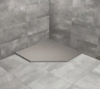 Radaway Kyntos PT Поддон для душа из композита, 90х90х3h см под решетку, цвет: cemento HKPT9090-74