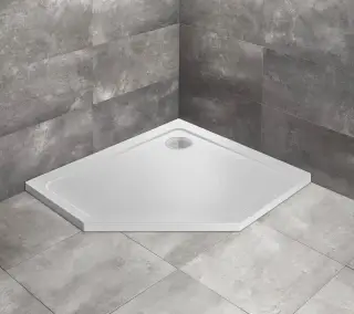 Radaway Doros PT E Поддон для душа из акрила, 100х80х5h см, левый, цвет: stone white SDRPT1080-01-04SL