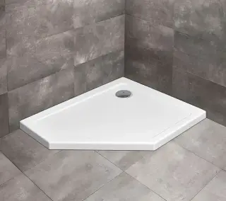 Radaway Doros PT E Поддон для душа из акрила, 100х80х5h см, левый, цвет: белый глянцевый SDRPT1080-01L