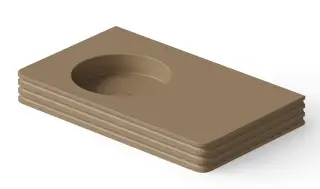 Dea Design Раковина накладная 80x48x10h см, Solid Surface, цвет: light camel DD9803 800 2