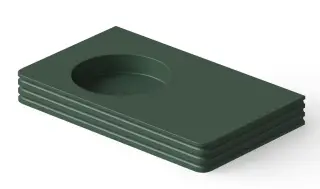 Dea Design Раковина накладная 80x48x10h см, Solid Surface, цвет: dark green DD9803 800 11