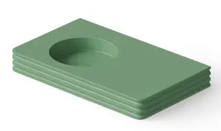 Dea Design Раковина накладная 80x48x10h см, Solid Surface, цвет: mint DD9803 800 12