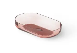 Dea Design Раковина чаша 58x34x12h см, Glasstech, цвет: pomegranate DD9104 580 R5