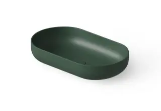 Dea Design Раковина чаша 58x34x12h см, Solid Surface, цвет: dark green DD9104 580 11