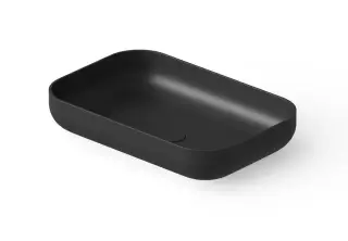 Dea Design Раковина чаша 58x38x12h см, Solid Surface, цвет: black DD9103 580 16