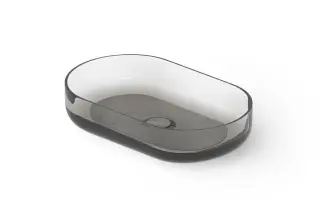 Dea Design Раковина чаша 55x34x12h см, Glasstech, цвет: smoky black DD9091 550 R4