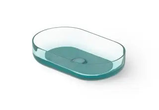 Dea Design Раковина чаша 55x34x12h см, Glasstech, цвет: lake water blue DD9091 550 R8