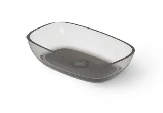 Dea Design Раковина чаша 60x36x14h см, Glasstech, цвет: smoky black DD9079 600 R4