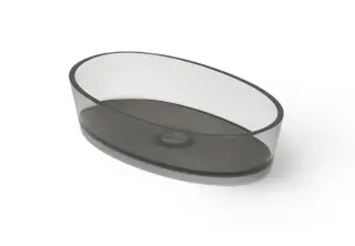 Dea Design Раковина чаша 60x35x14h см, Glasstech, цвет: smoky black DD9036 600 R4