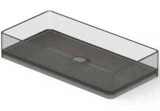 Dea Design Раковина чаша 80x40x14,5h см, Glasstech, цвет: smoky black DD9010 800 R4