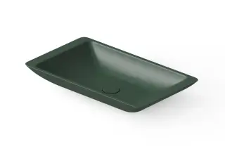 Dea Design Раковина чаша 60x35x9h см, Solid Surface, цвет: dark green DD9002 600 11