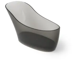 Dea Design Elegant Ванна из Glasstech отдельностоящая 169x75 см, цвет: smoky black DD8613 1690 R4